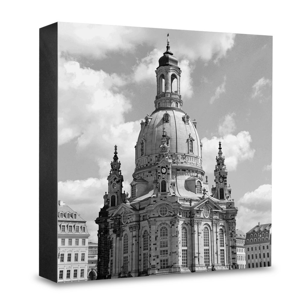 Photo en bois Dresde 20x20 cm cadeau idéal pour passionnés d'architecture