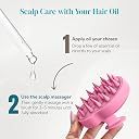 HEETA 2-Pack Hair Scalp Massager Shampoo Brush - Upgraded Hair Scrubber Wet & Dry Hair Scalp Brush with Soft Silicone Bristles for Remove Dandruff, Hair Care Tools for Women Men (Pink & Purple) gallery image