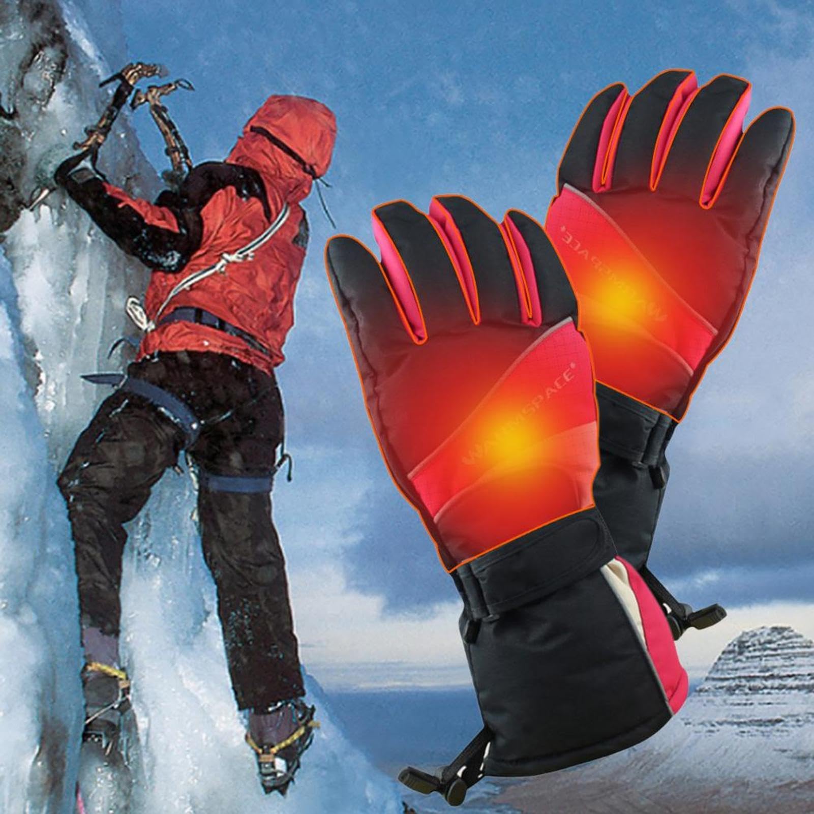 Guantes Eléctricos - Guantes para Hombres y Mujeres, Guantes de Invierno Calentadores Antideslizante | Impermeable Caliente para Tiempo Frío, Guantes Térmicos para Entrenamiento, Carreras y Ciclismo