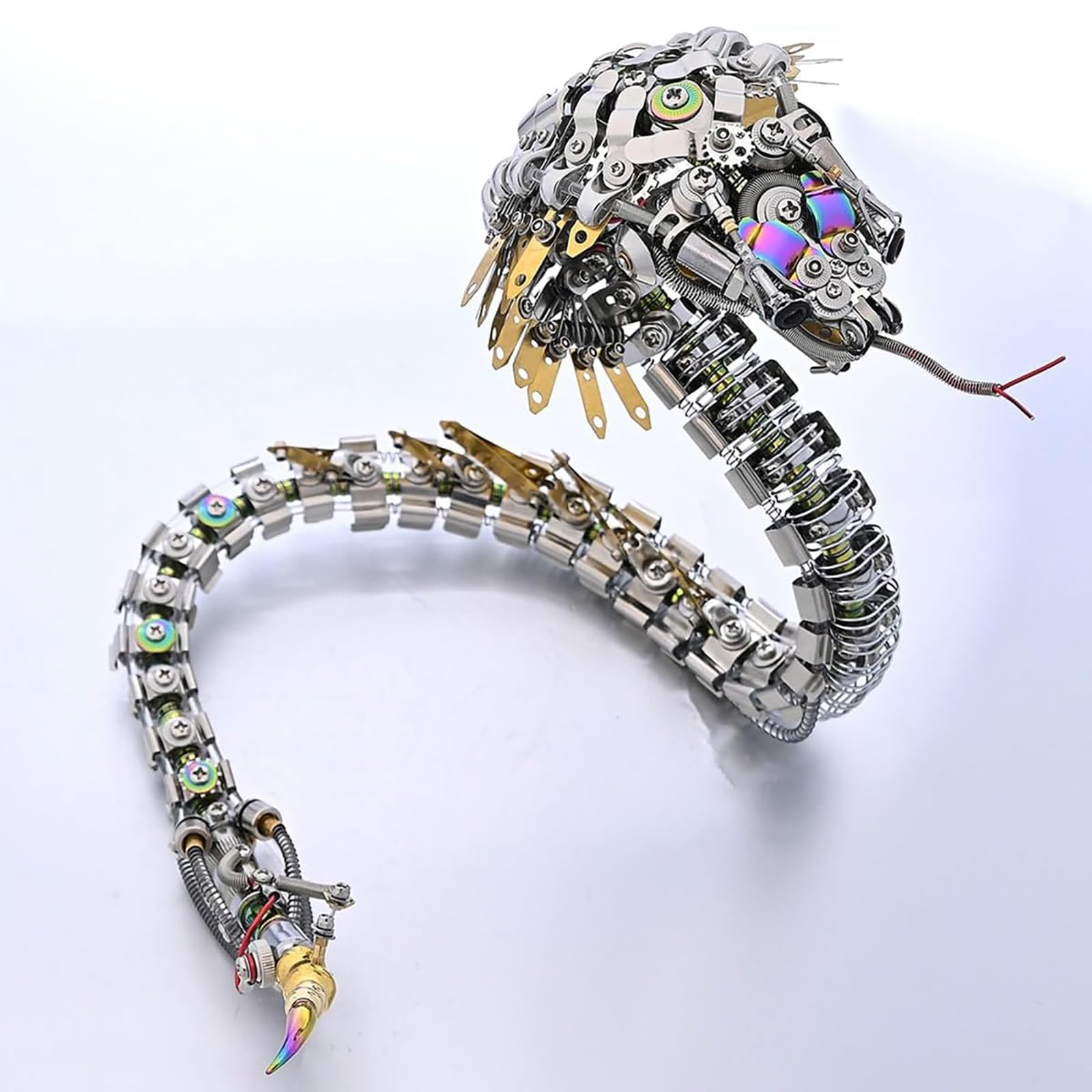 Metalowa układanka 3D Viper Cobra, mechaniczny model do samodzielnego montażu z diodami LED, idealny prezent na Boże Narodzenie i inne święta (1000 elementów)