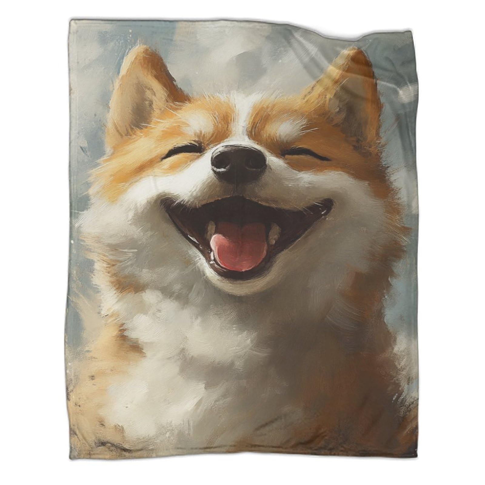 Couverture Shiba Inu contre le froid hivernal sur le canapé ou au lit