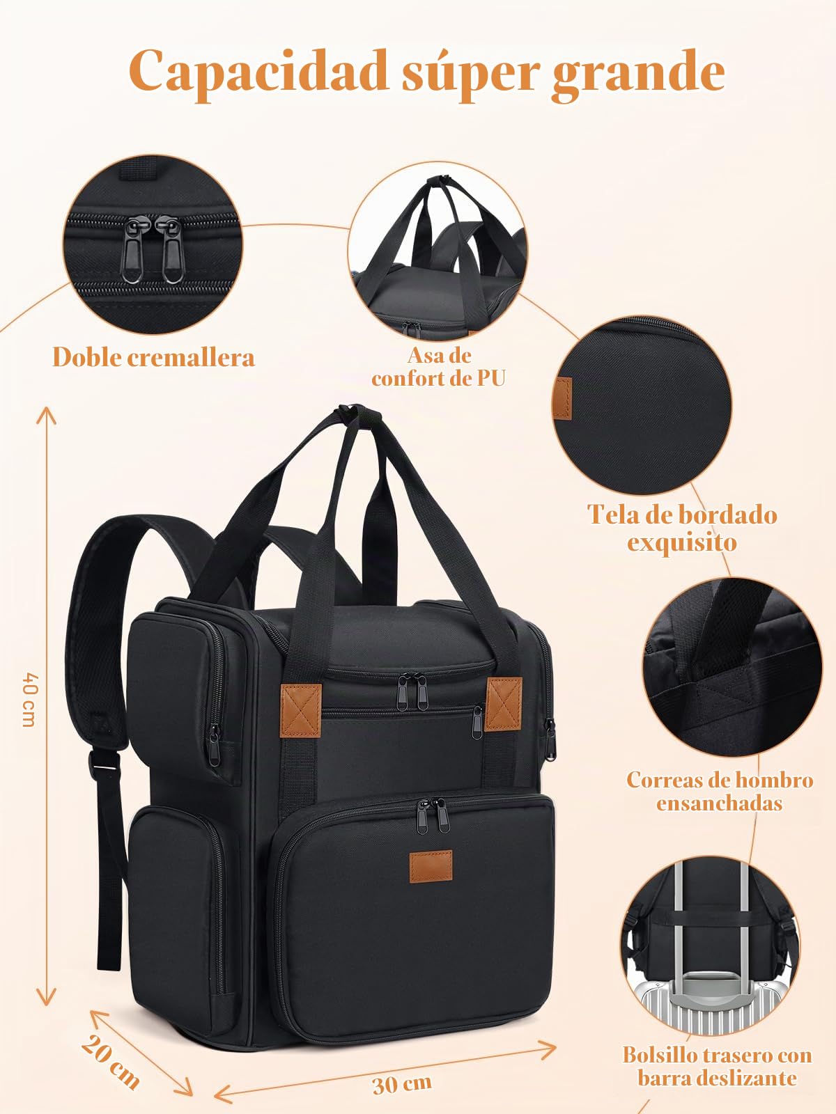 Yokilly Mochila Organizadora de Esmaltes para 84 Botellas(15ml) y Lámpara