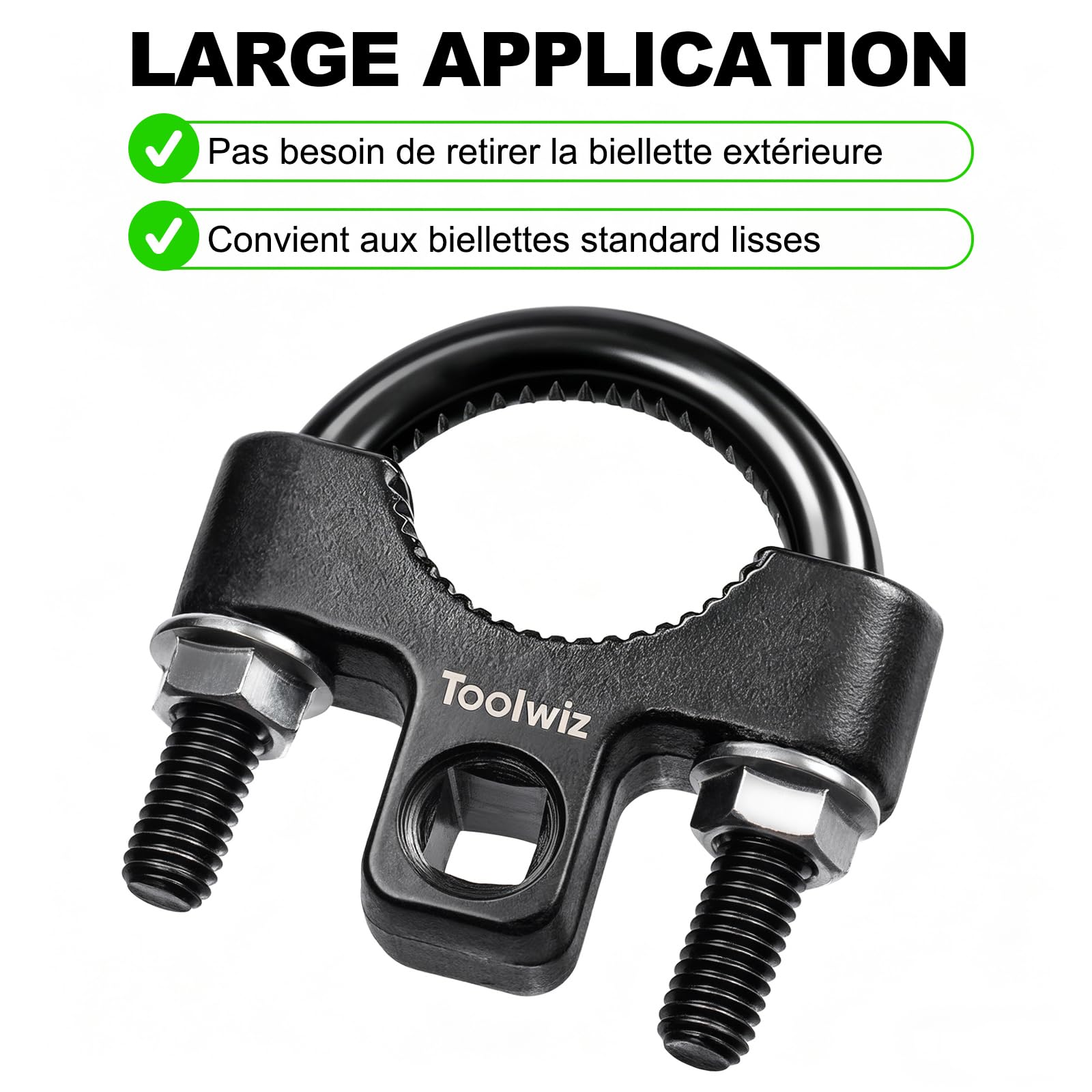 Toolwiz Outil pour retirer la biellette intérieure, 2 pièces, 3/8 pouces Outil universel à faible profil avec démonte-clé hexagonal pour biellettes intérieures, 27–42 mm Clé de fourche