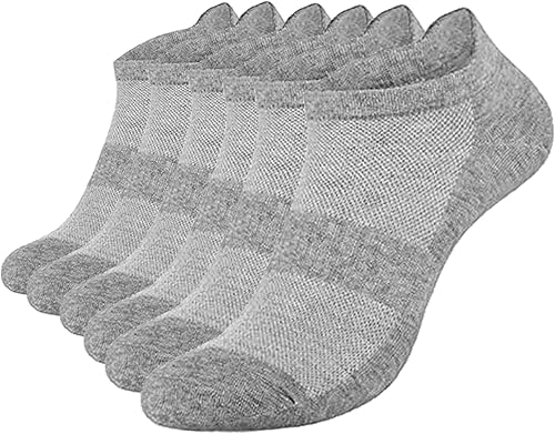 brookhaus Women Low Cut No Show Running Socks 6 Pairs - Cushioned Arch Support, Moisture Wicking Athletic Ankle Socks