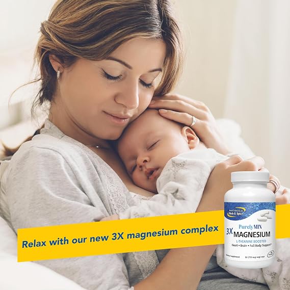 NORTH AMERICAN HERB & SPICE PurelyMin - 90 Vegi Caps - Highly Absorbable Magnesium Complex + L-Theanine - 30 Servings