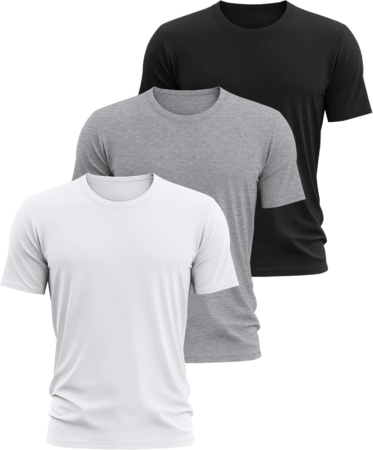 Neer 3 Pack Men's Big and Tall Shirts Summer Short Sleeve T-Shirts Basics Plus Size Crewneck Tee L-5XL - Image 2