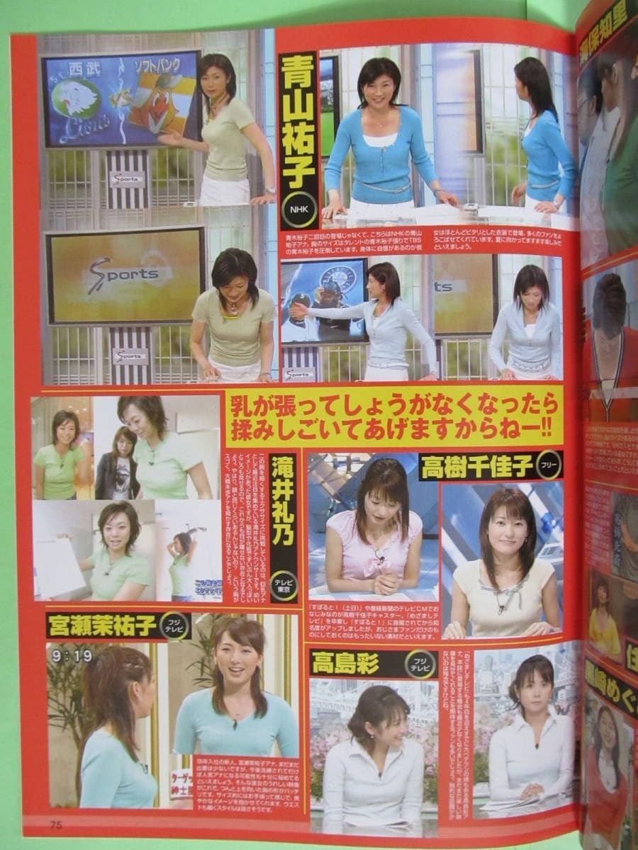 Amazon.co.jp: ≡萬や≡切抜1P 青山祐子 高樹千佳子 高島彩 滝井