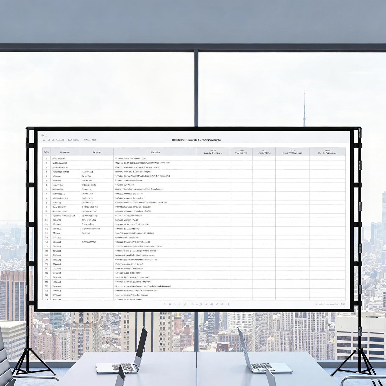 100" Écran de Projection avec Support pour Intérieur, Extérieur, Anti-Rides