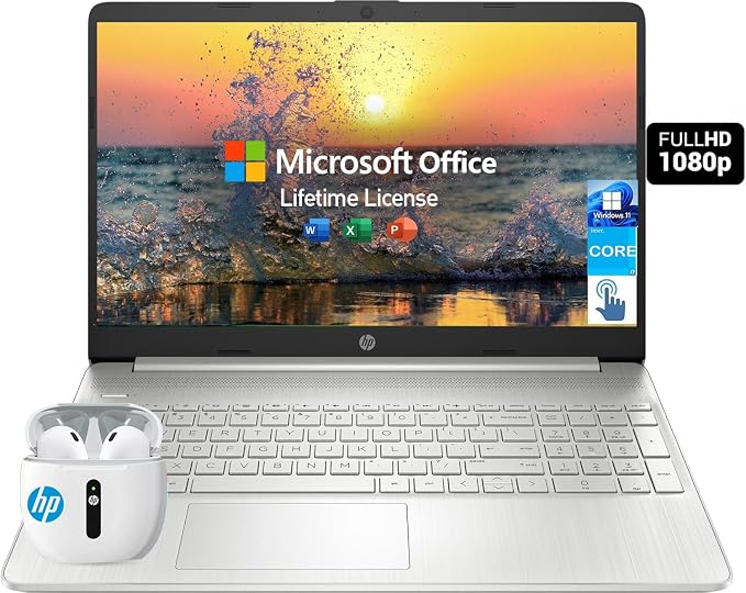 HP Laptop, 15.6 Inch FHD Touch Screen, Intel Core i71165G7
