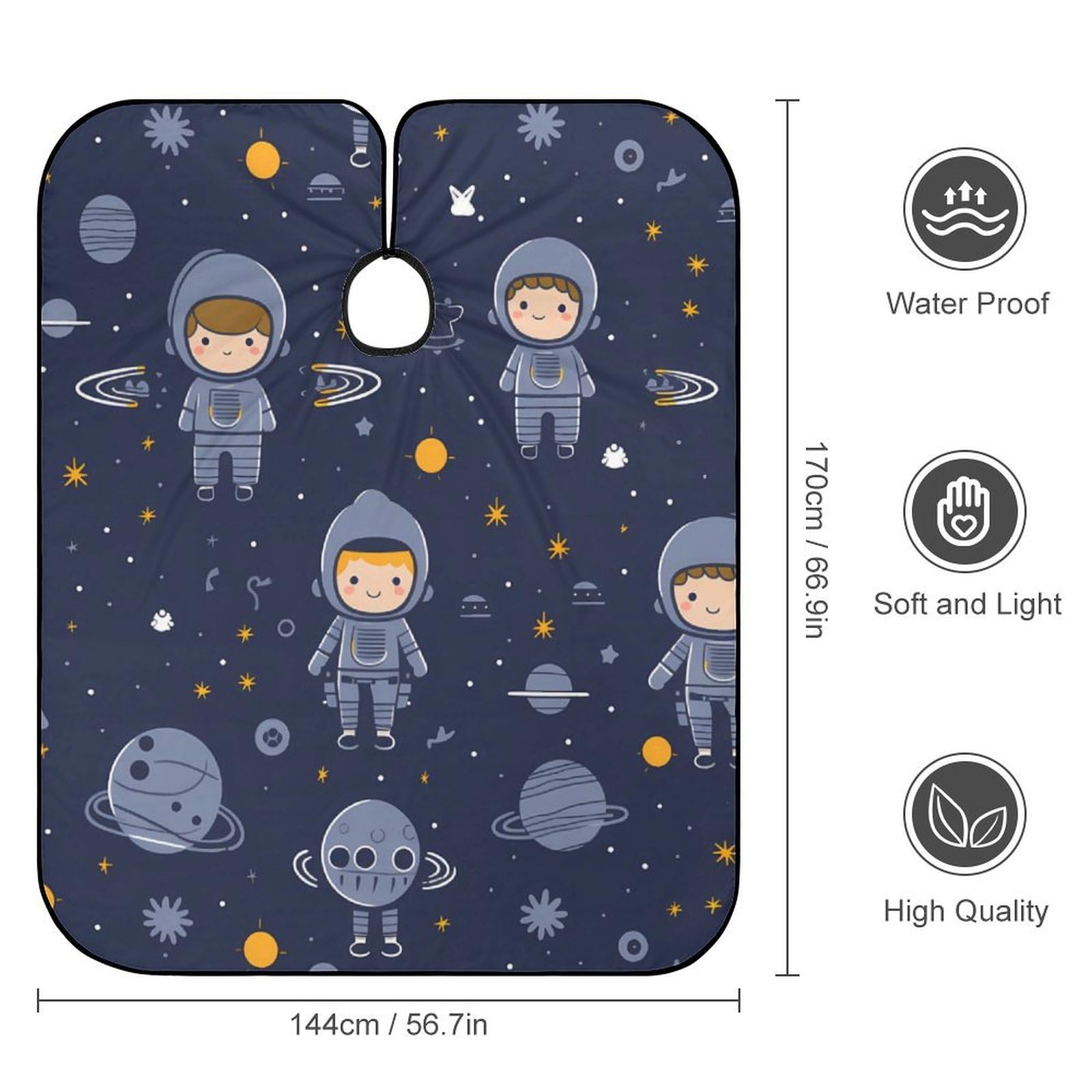 Outer Space Planets Astronaut Hair Cutting Cape for Men Women Waterproof Barber Cape Adjustable Salon Haircut Capes