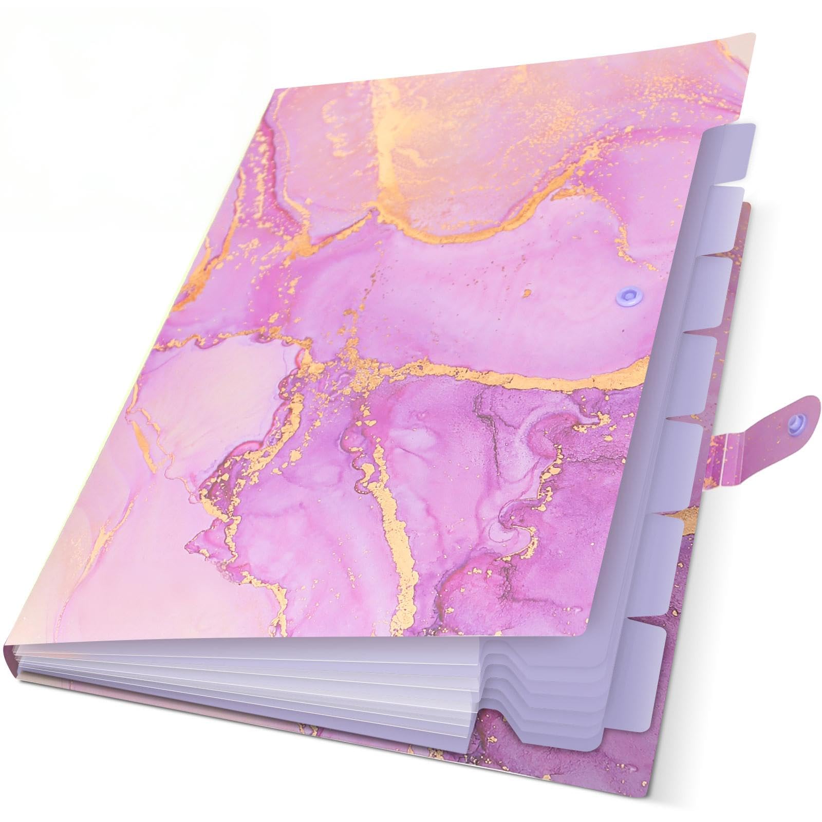 Dokumentenmappe Expandierbar, Fächermappe mit 8 Fächern, Aktenordner für Büro & Schule - Eleganter Organizer für Rechnungen & Unterlagen (DF10-PE-8)