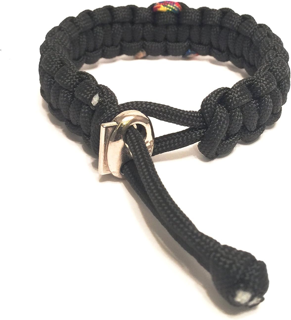 Autism Ribbon Awareness Adjustable Black Paracord Jewelry Bracelet