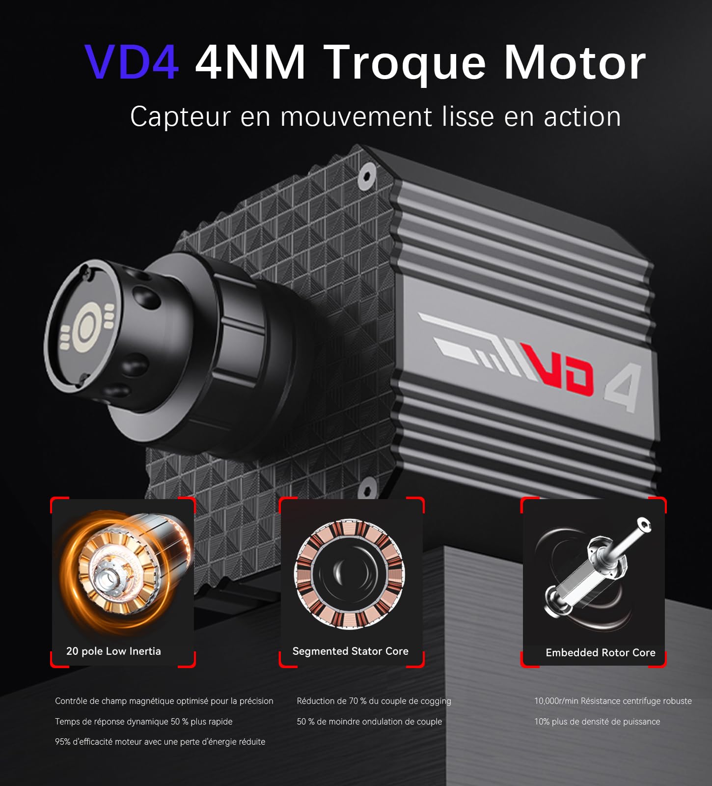 PXN VD4 Bundle 4NM Torque Sim Racing Direct Drive Racing Wheel Bundle with Force Feedback, Hall Effect Sensor Pedal, PC Steering Wheel with Pedals