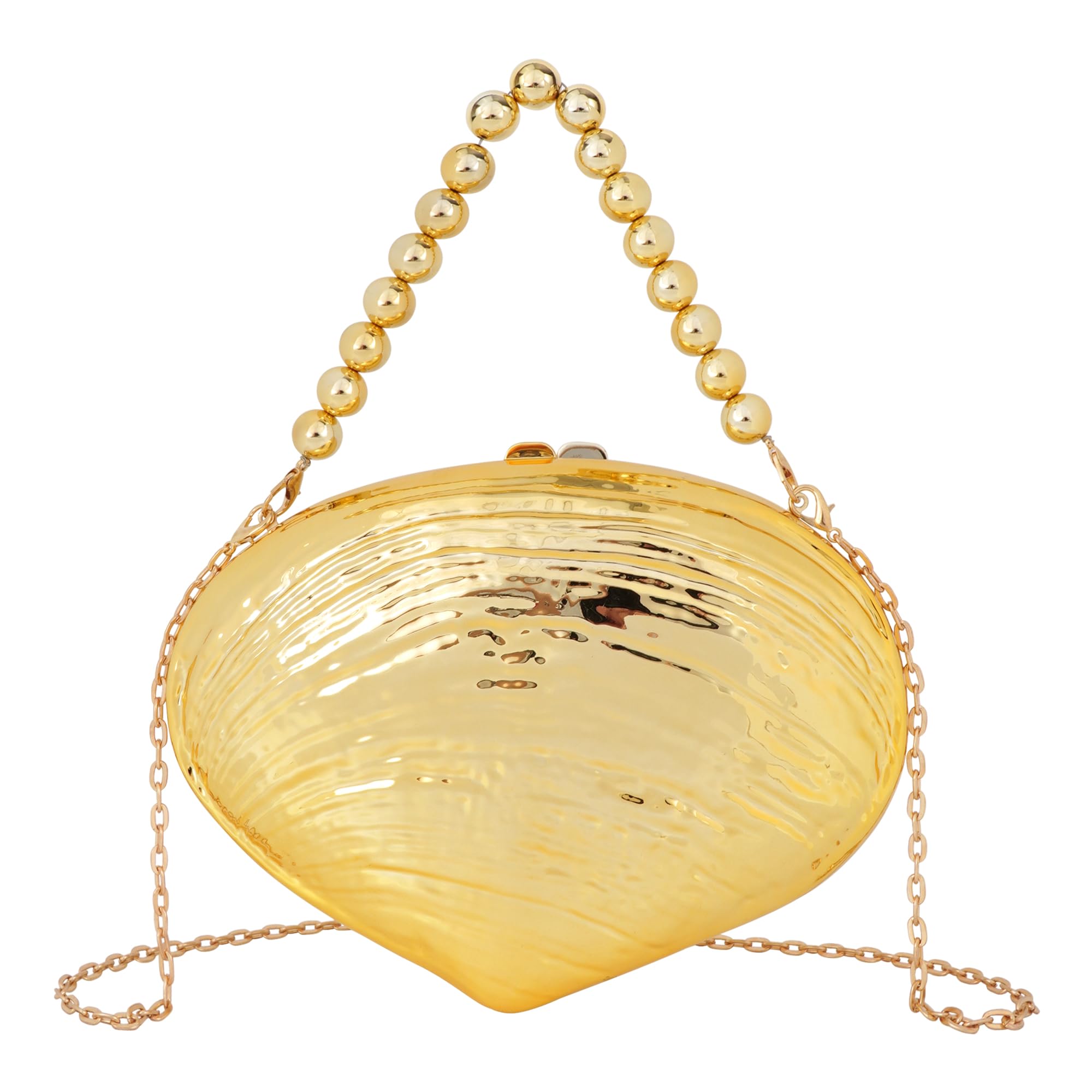Women Seashell Evening Bag Purse Mermaid Chain Strap Clutch Handbag Shoulder Bag