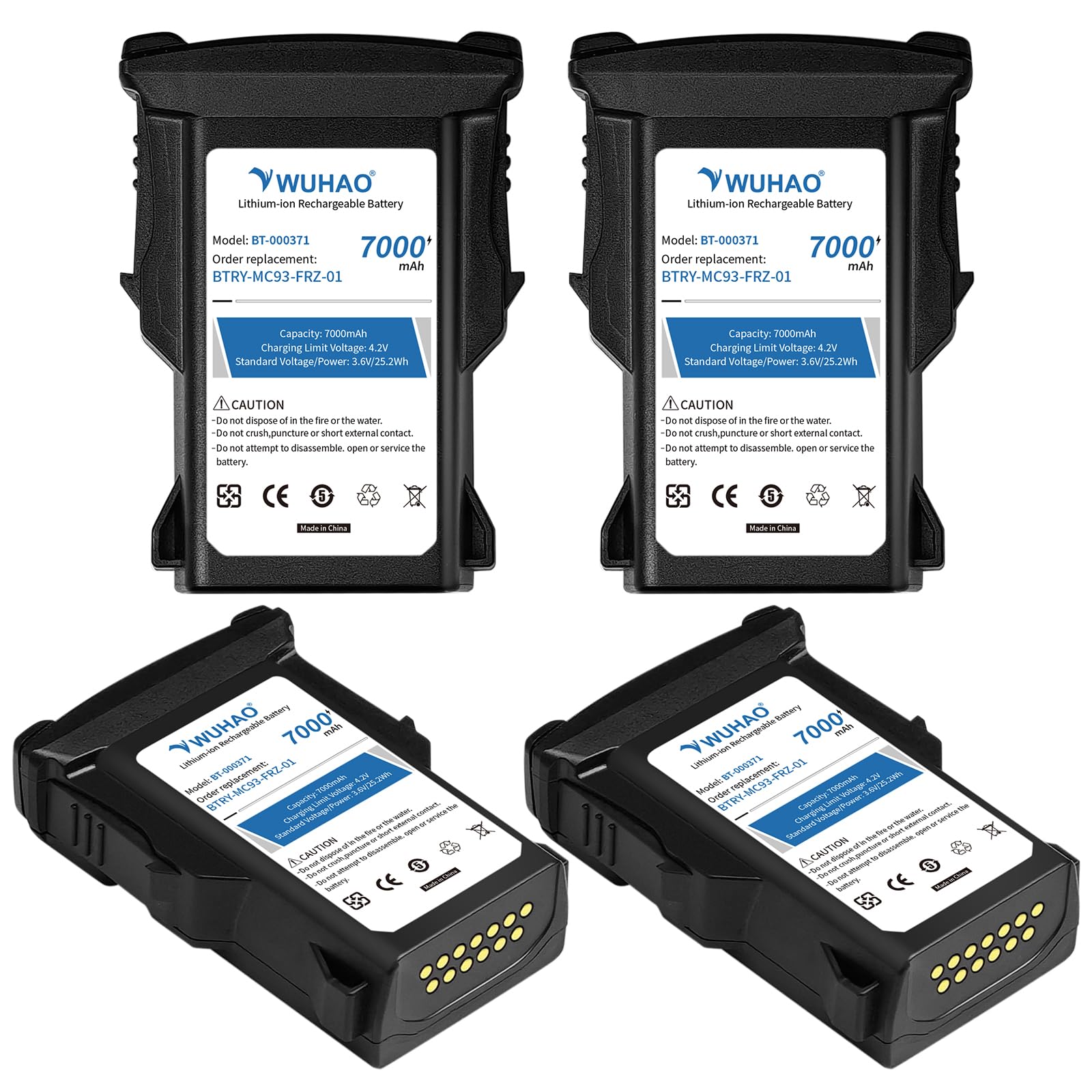 Amazon.com: WUHAO 4-Pack for Zebra MC9300 Battery BT-000370 BT