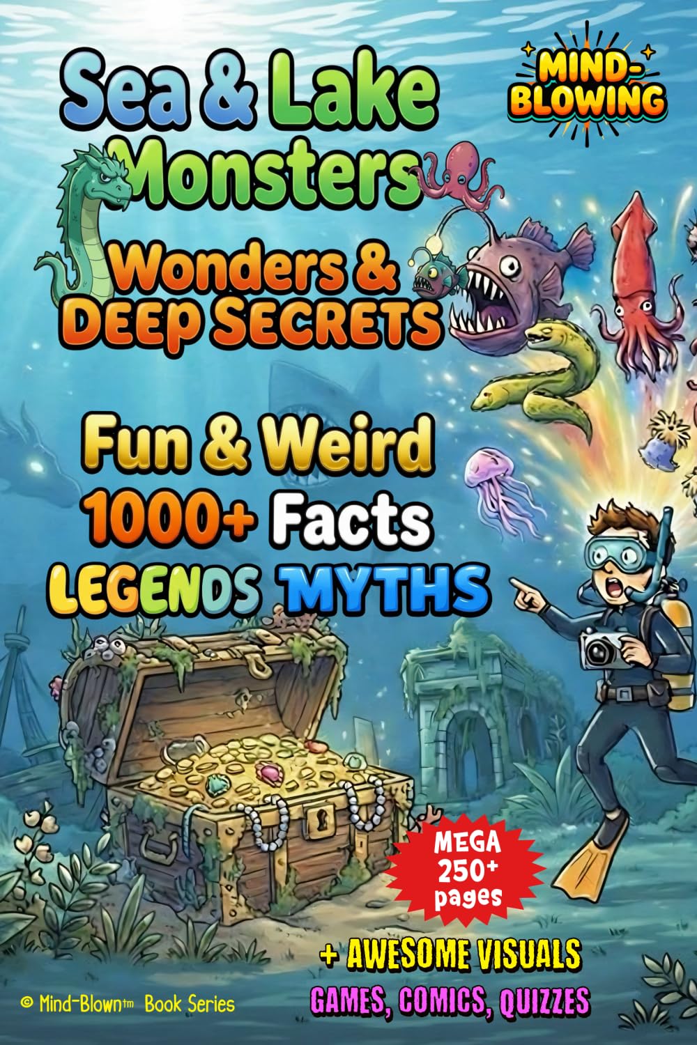 Sea & Lake Monsters, Wonders & Deep Secrets: 1000+ Fun & Weird Facts, Myths, Legends, Images, Comics, Games & More (MIND-BLOWN™: Weird Fun Facts, Myths, Legends, Comics & Visual Wonders)