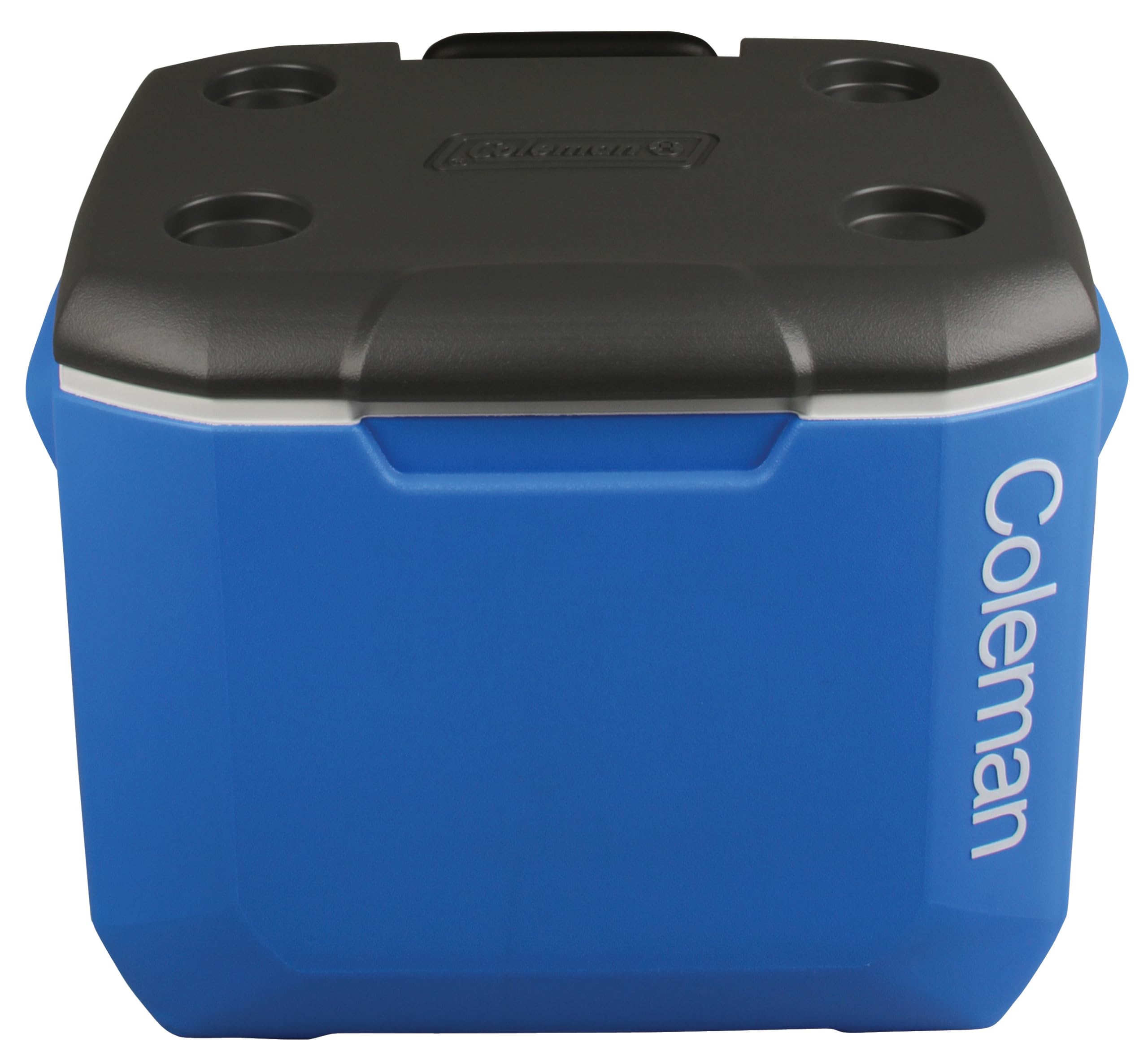 Coleman Performance Tri-Colour 60QT Wheeled Cooler Box | Nevera Portátil Rígida con Ruedas para Camping | 56 L, Azul/Blanco/Gris