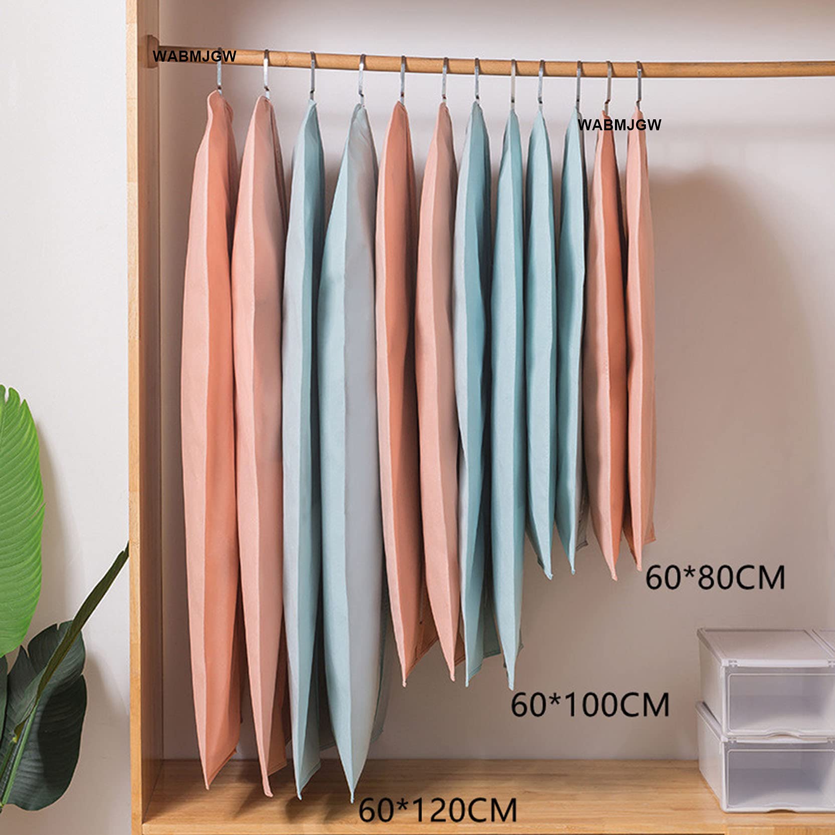 Bolsas para Ropa para Ropa, 6 Piezas Bolsa Protectora para Fundas de Ropa No Tejidas con Cremallera y Ventana Transparente, Bolsas para Fundas de Vestir a Prueba de Humedad para Traje, Abrigo, C