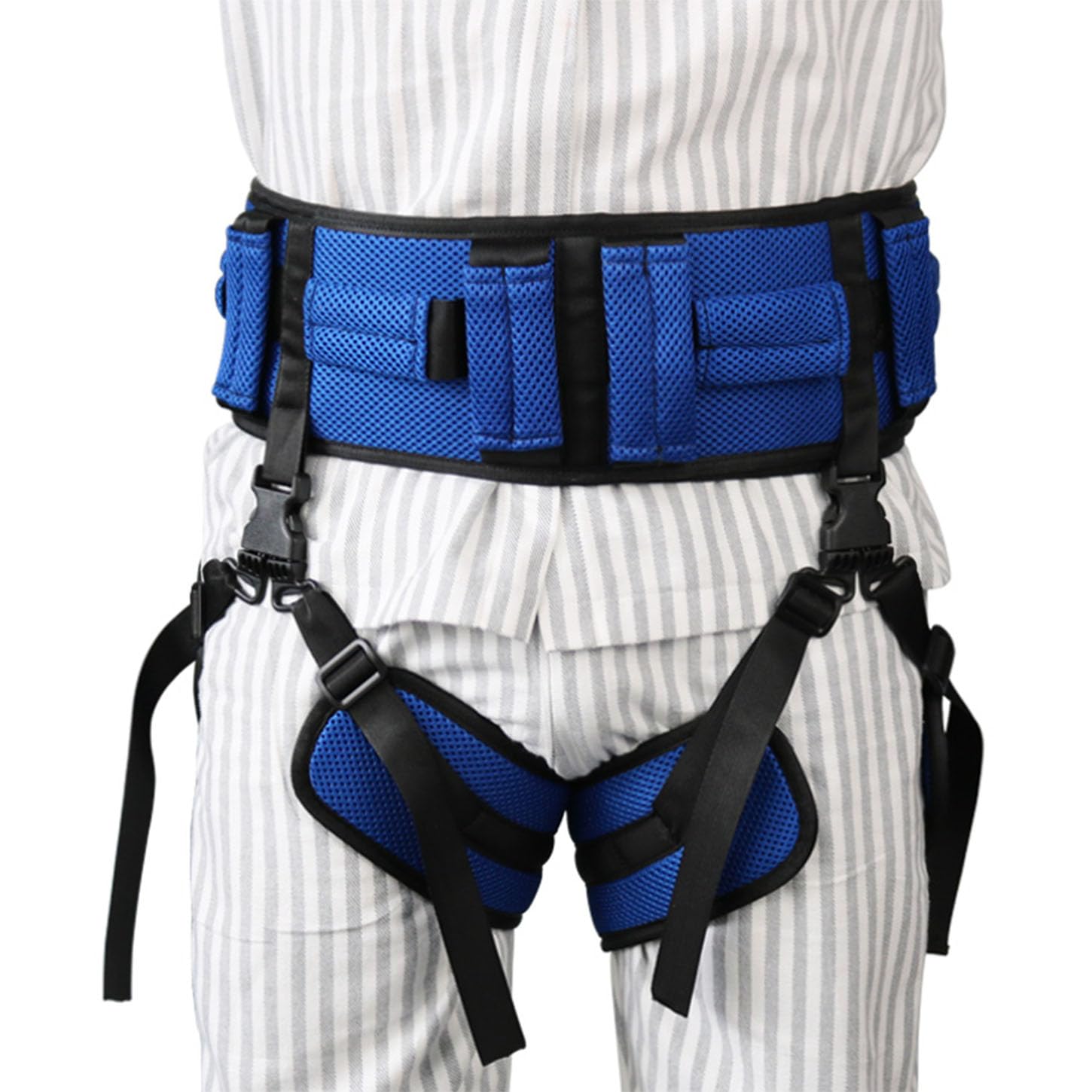 Cinturón De Transferencia Ajustable,Cabestrillo para Elevación De Pacientes con Perneras,Cinturón De Seguridad Ancianos,10 Manejas,Fácil De Usar,L