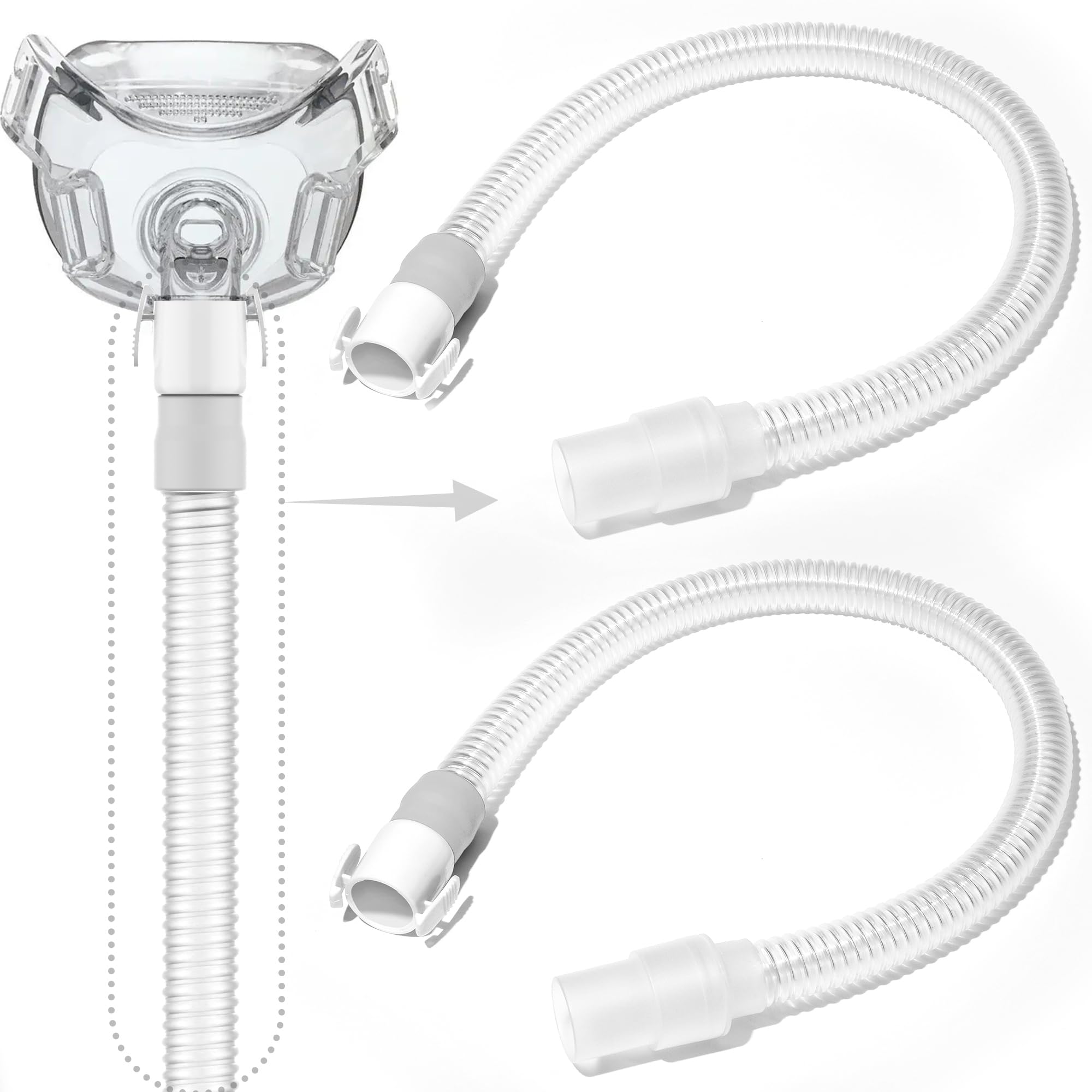 Medihealer 2 Packs Quick Release Tube Compatible with Amara View, Only Short Tube for AV, No Elbow, Improved Design and Upgraded Material,Great Value Supplies .