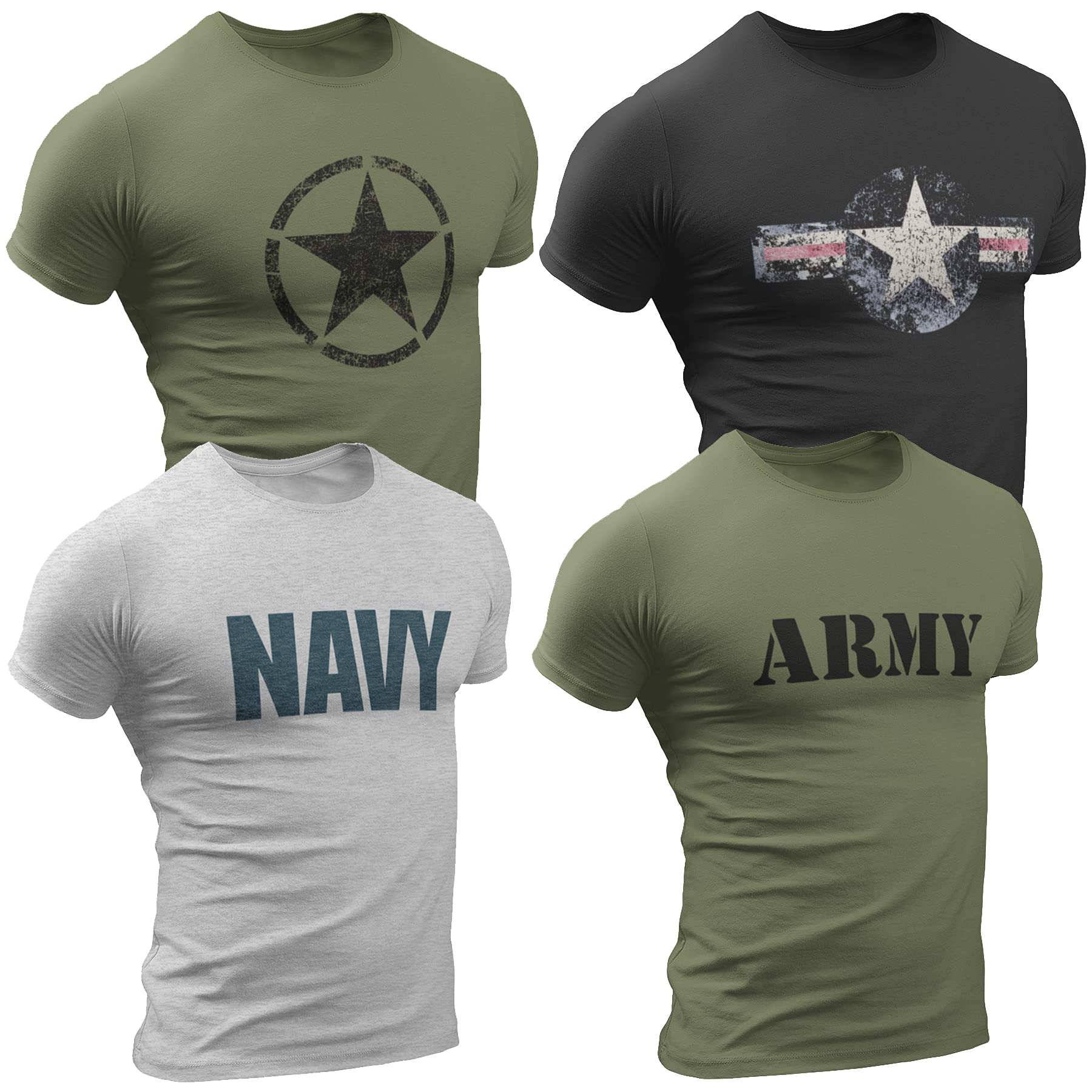 Quarter Mile Clothing USA Military Army 4 Pack Men's T-Shirt