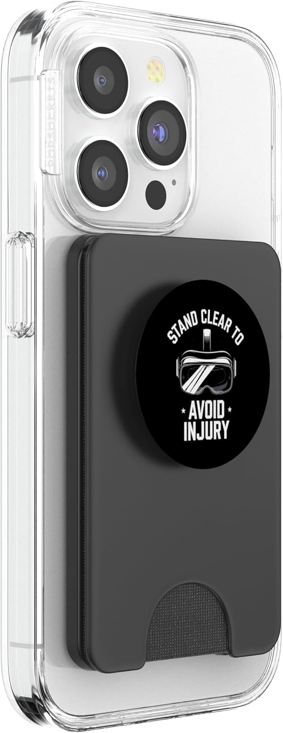 Virtual Reality Stand Clear to Avoid Injury Gaming PopSockets PopWallet for MagSafe