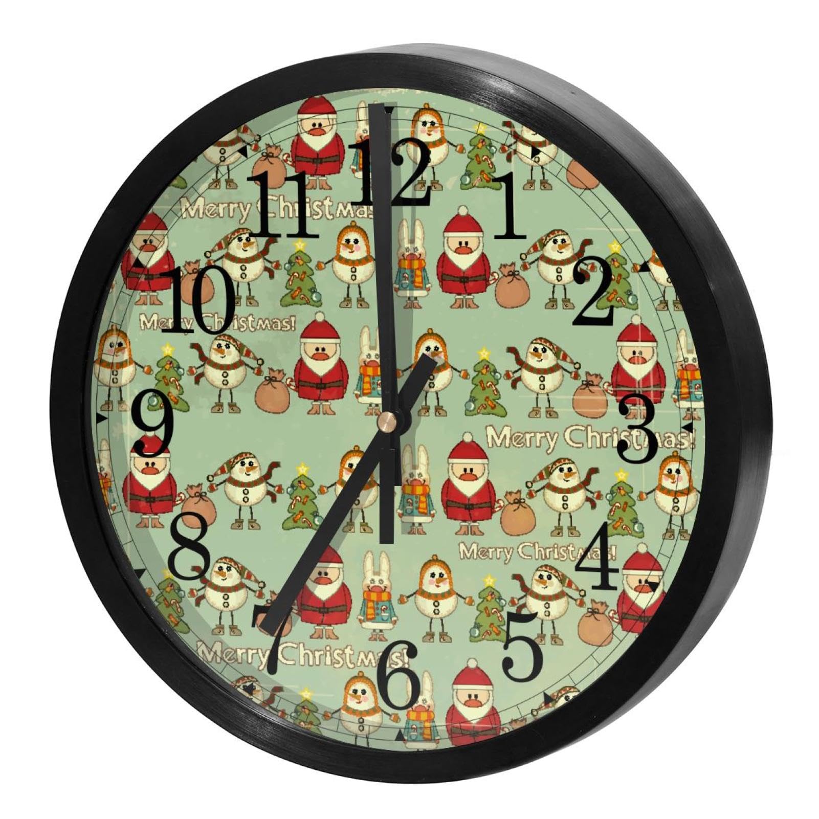 Horloge murale à quartz Merry Christmas idéale pour offrir en cadeau