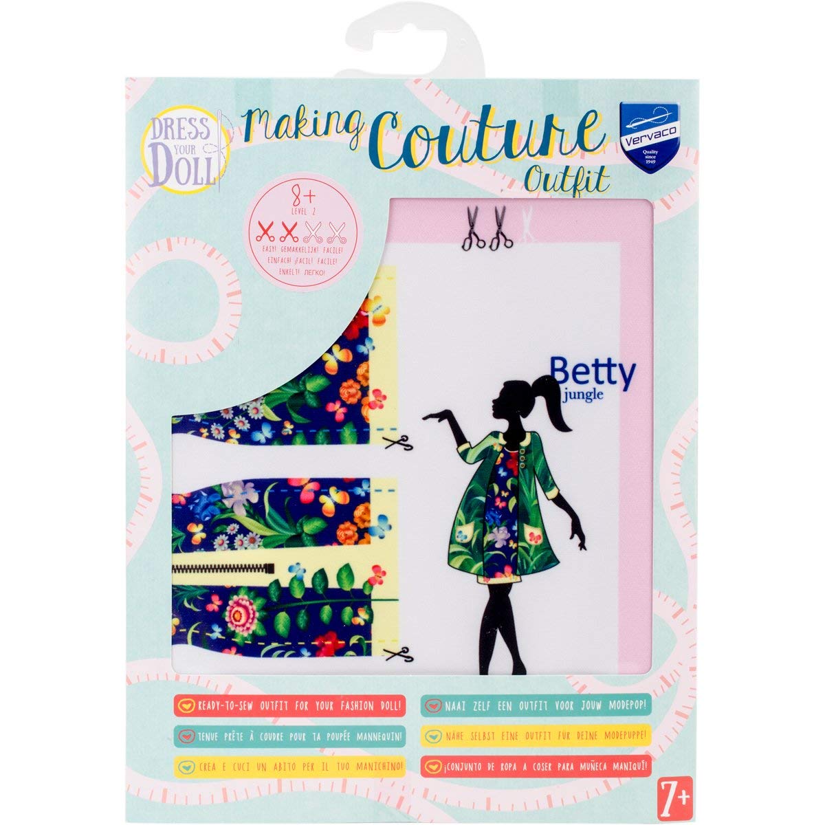 Vervaco Dress Your Doll - Kit Per Cucire Abiti Couture Per Bambole Da 29 Cm - Foto 3