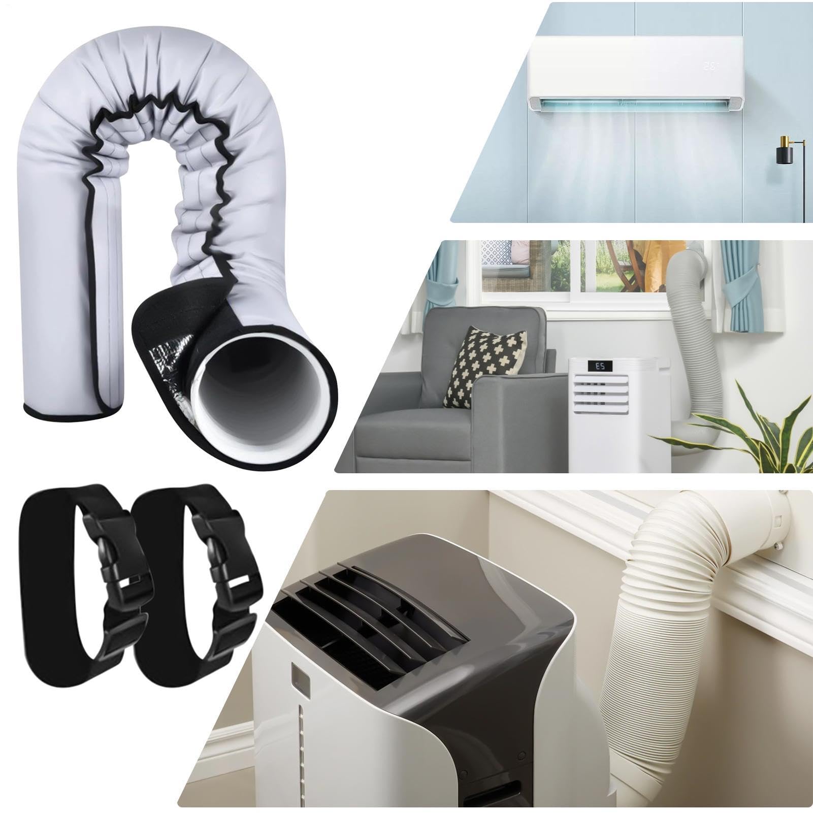 Recubrimiento aislante para tuberías, adecuado para tubos de escape de 12,7 a 15 cm de diámetro | Manguito protector de tubo reutilizable, para jardín, patio trasero, hogar, apartamento