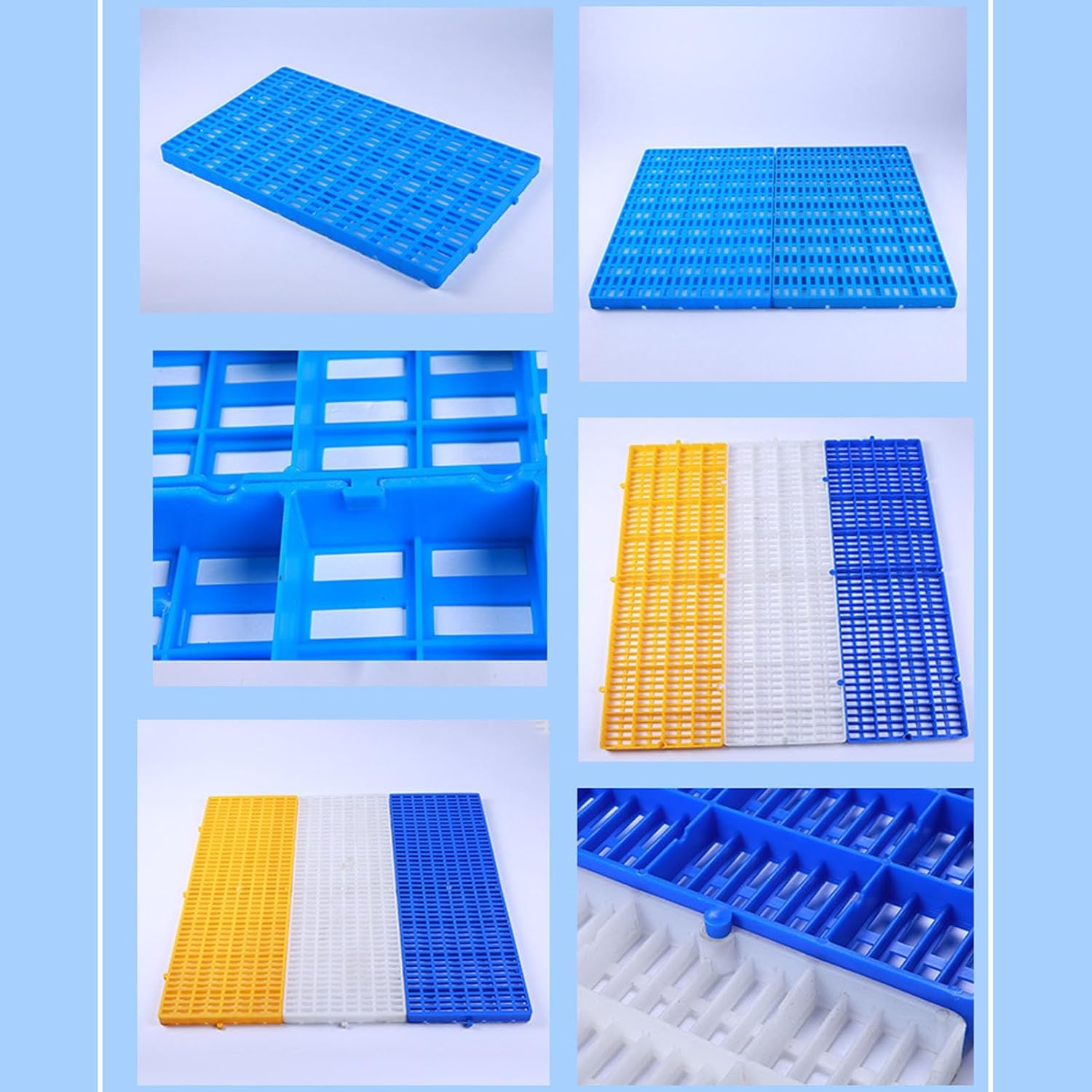 Plastic Pallets Pets Floor Grid Splicable Breathable Floor Ventilation Pallet Waterproof Garage Article Racks for Supermarket Basement(100x60x5cm)
