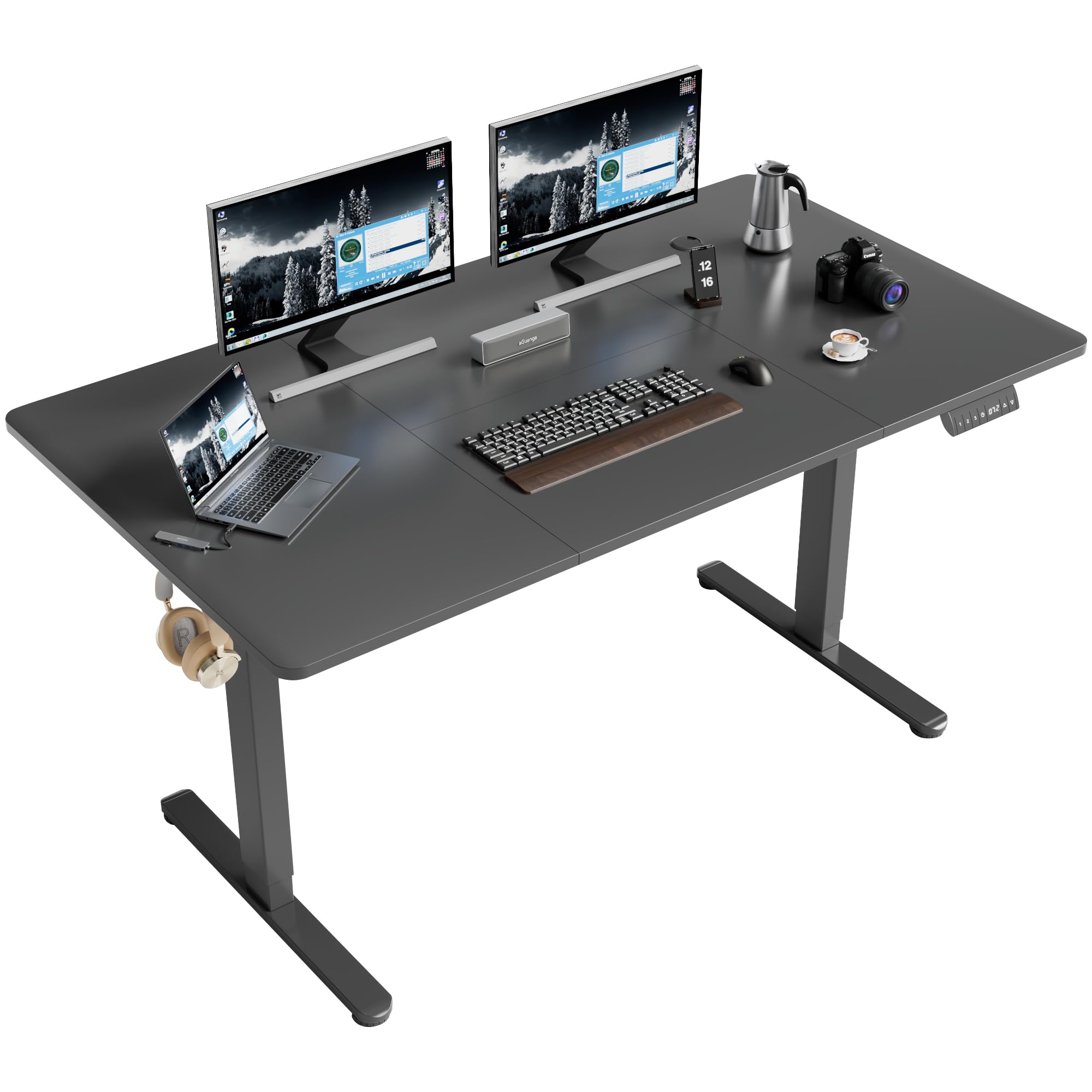 Amazon.co.jp: Alebert 電動式 昇降デスク 昇降式デスク 幅160*奥行  