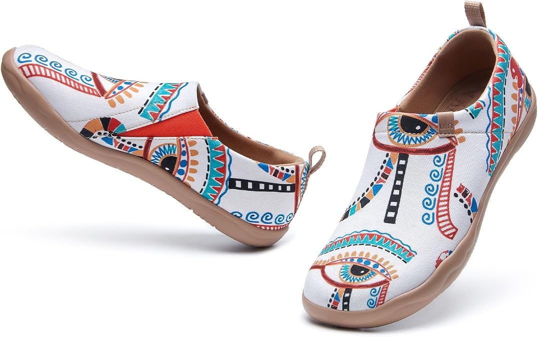 UIN Women's Art Painted Travel Shoes Slip On Loafers Comfort Lightweight Sneakers Toledo I Destination