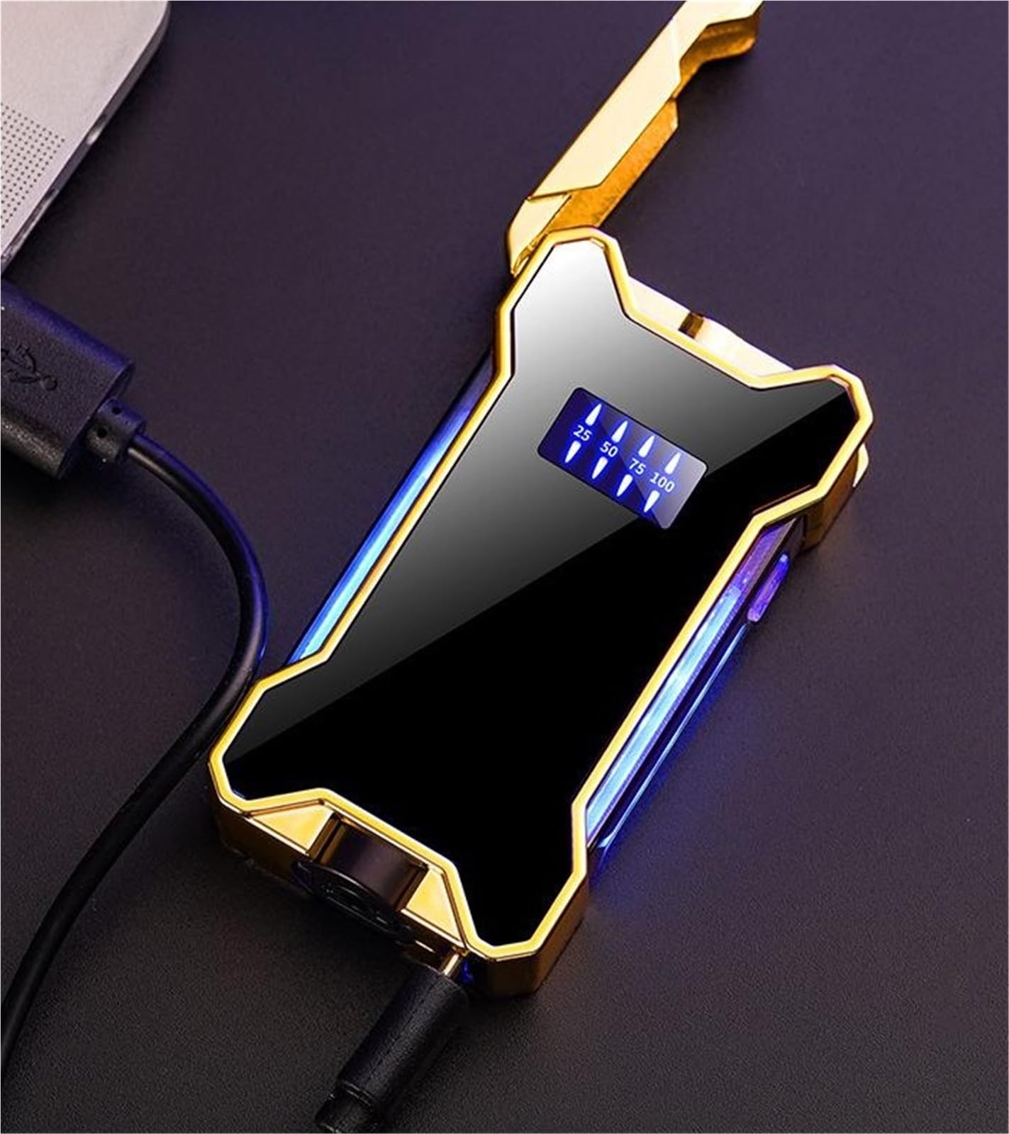 Encendedor de inducción, llama de chorro resistente al viento, butano recargable, luz LED, ideal para camping, viajes, uso al aire libre, para hombres, versátil y seguro