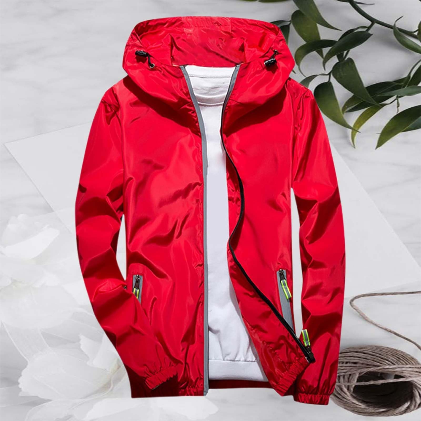 Generisch Chaqueta cortavientos para hombre y mujer, ligera, resistente al agua, para todas las estaciones, Halloween, abrigo para hombre