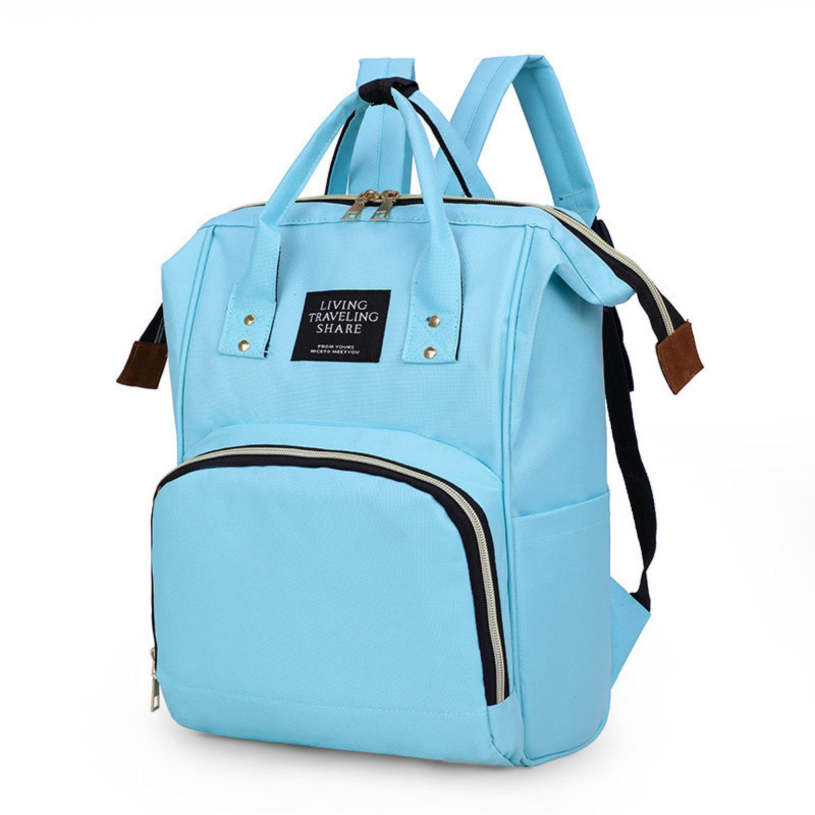 Duggu Kids Baby Diaper Backpack for New Born Baby Mother/Mom Stylish Polyester Organizer Bag for Casual Travel Outing & Traveling (Sky, 16 X 9.5 X 7.5 in)