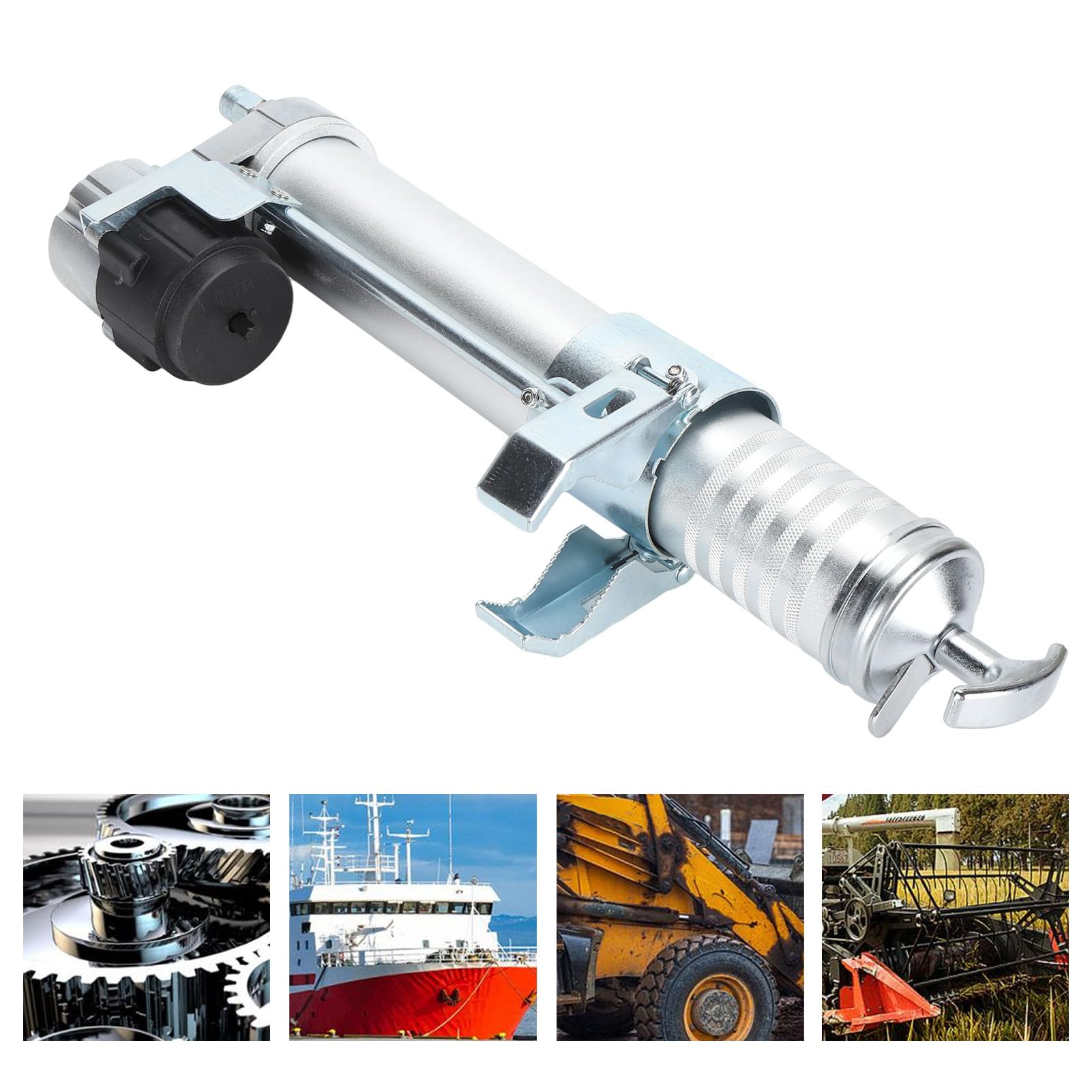 flexman Professionelle Dual Mode Fettpresse mit Pistolengriff, Geteilter Fettpressenkopf mit 600 Cc 12.000 PSI, Hochleistungs Adapter Befestigungsset für Bohrmaschine Fettpresse
