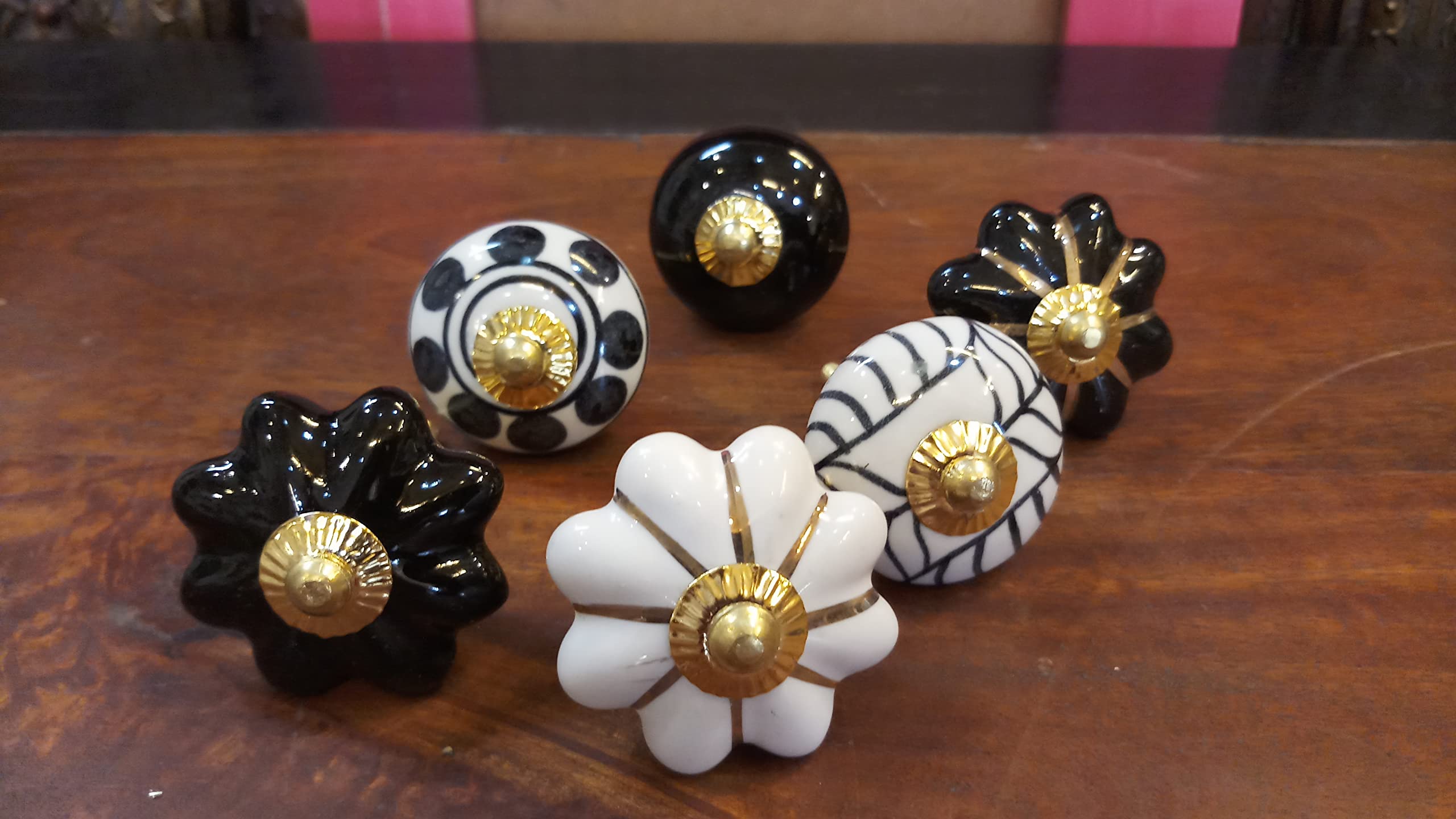 Set Di 10 Pomelli In Ceramica Fiore Vintage - Bianco Crema, Per Mobili E Cassetti - Foto 12