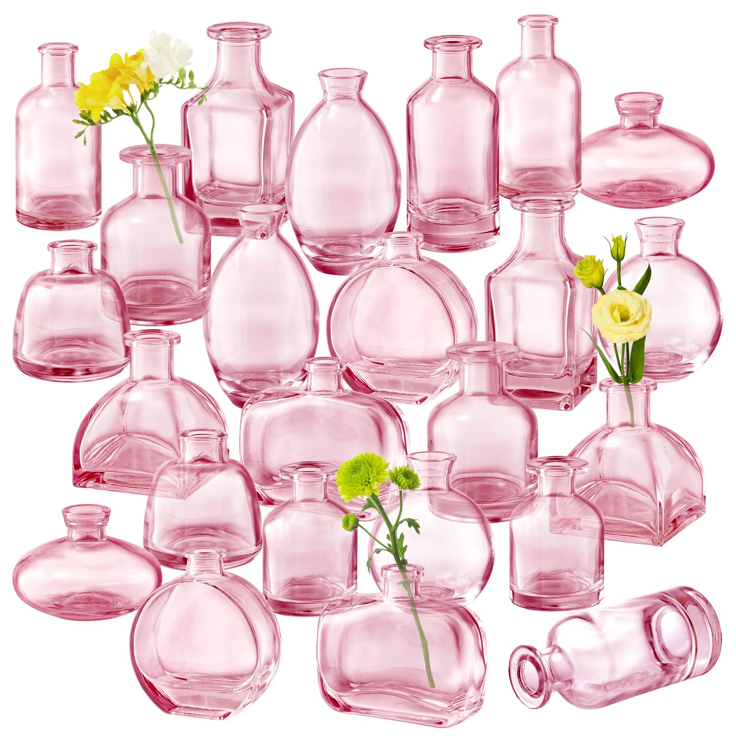 置物 pink bud Amazon.com: Pink Bud Vase Set of 24 - Small Glass Vase for