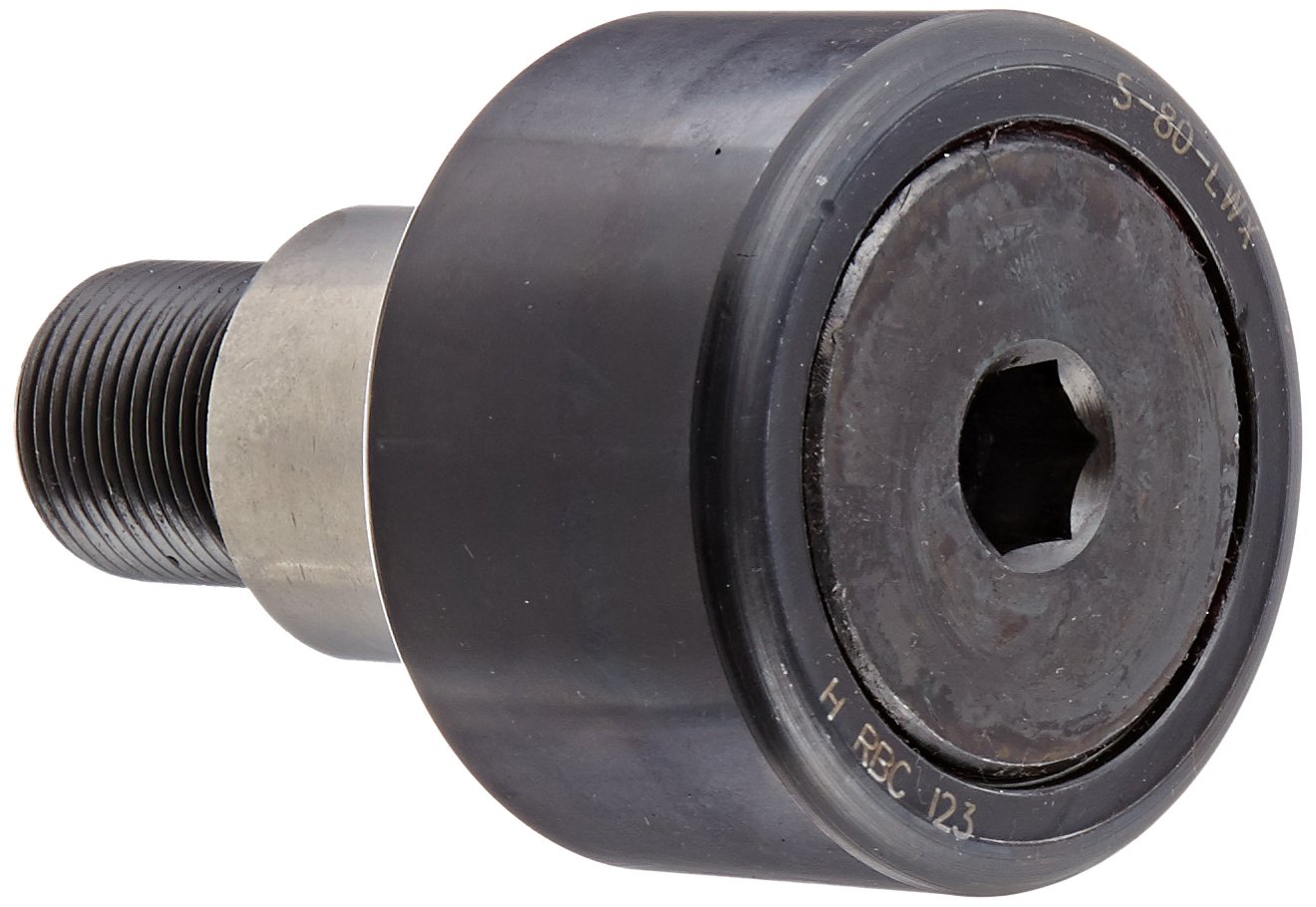 S80LWX Track Runner Bearings, Standard Stud Type, Hex Head, Sealed with Eccentric Outer Ring, 2.500" Outside Diameter