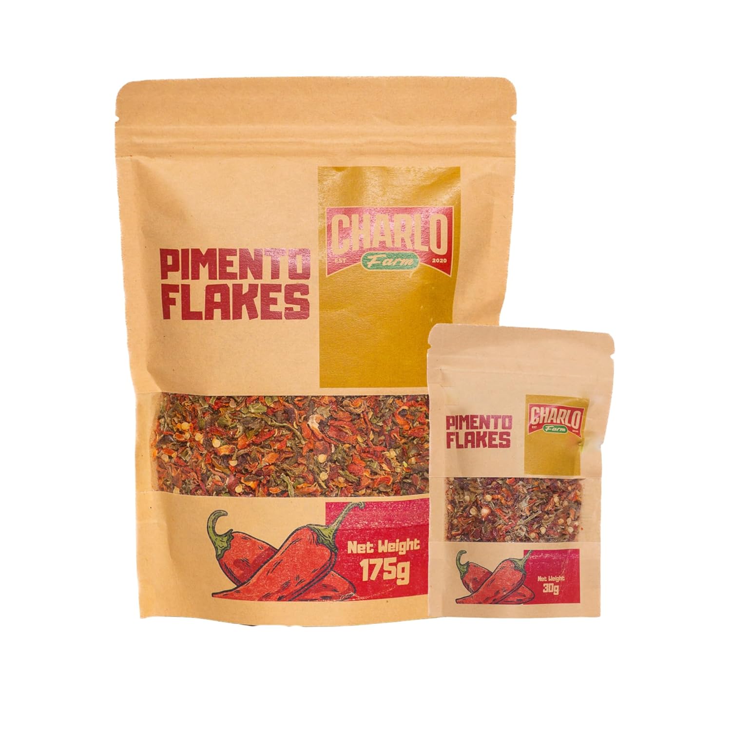 Charlo Farm's Pimento Flakes (175g) - Authentic Caribbean Seasoning – Pimento Flakes from Trinidad– Authentic Trinidad Seasoning – Premium Dehydrated Caribbean Herbs – No Additives or Preservatives