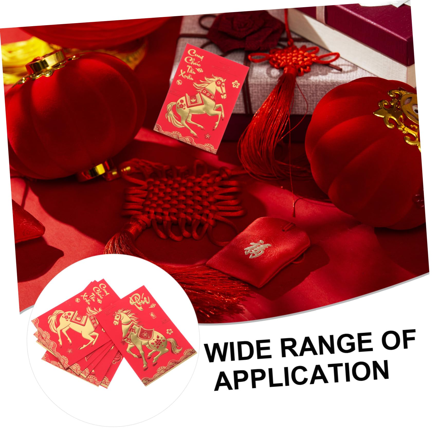 DOITOOL 360 Piezas Sobres Rojos Hongbao Creativos Año del Caballo Papel Festival la Temporada Sobres Rojos para Dinero Boda