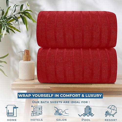 Vista 22 de DAN RIVER Paquete de 1 toalla de baño de 40 x 80 pulgadas, toallas de baño extragrandes de secado rápido para baño, toallas suaves y absorbentes