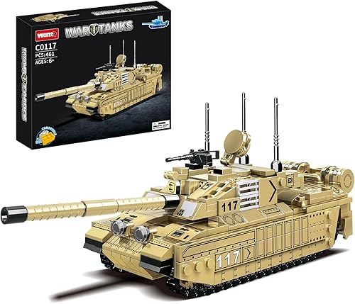 Miniatura 7 de Juego de construcción de tanques militares, compatible con Lego Tank Military Challenger Main Battle WW2 Army Model Building Block, regalos de