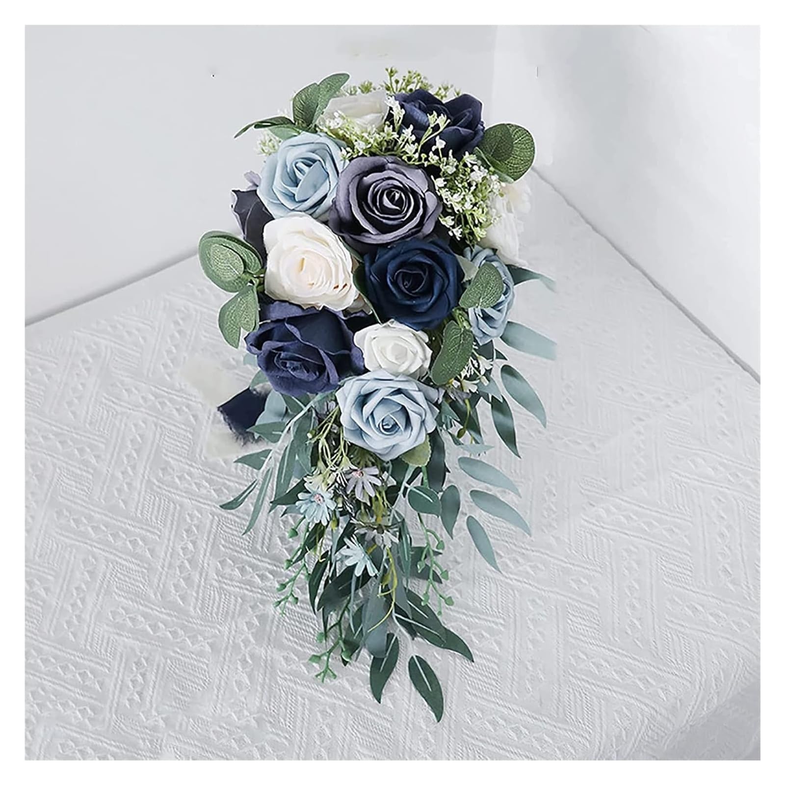Giveduno Plastic and Silk Artificial Rose Wedding Bouquet