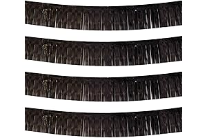Black Metallic 15" x 10' Parade Float Foil Fringe Skirting Decorations