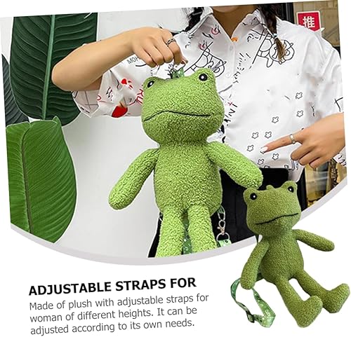 Miniatura 7 de SHERCHPRY mochila linda mochila 'mochilas lindo bolso de forma de rana bolsa de hombro de rana de felpa bolsa de mochila de felpa Bolsos de hombro