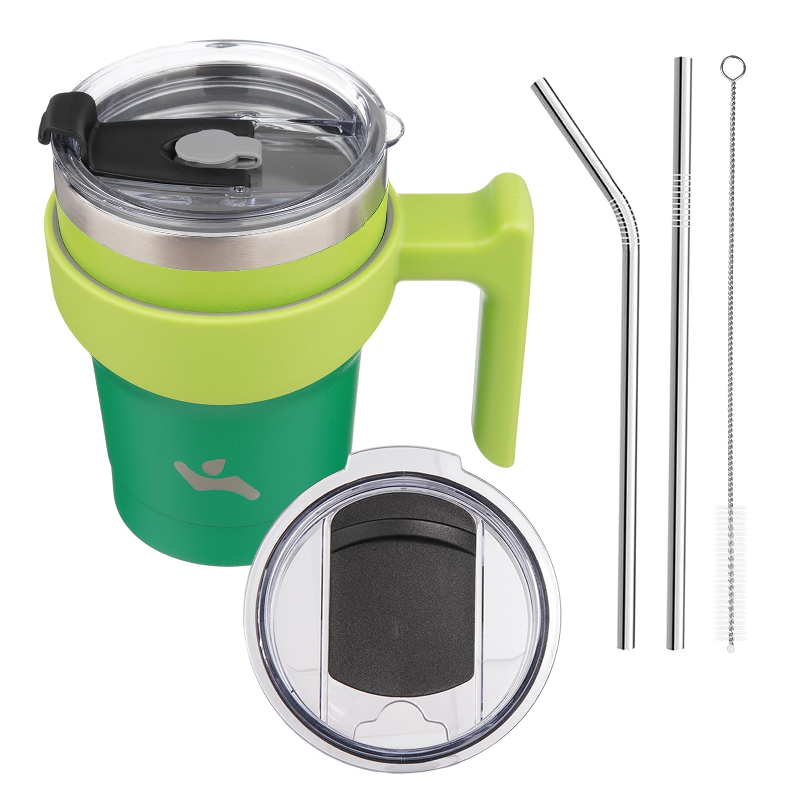 Konokyo 10 oz Tumbler with Handle and Straw, Insulated Travel Mug