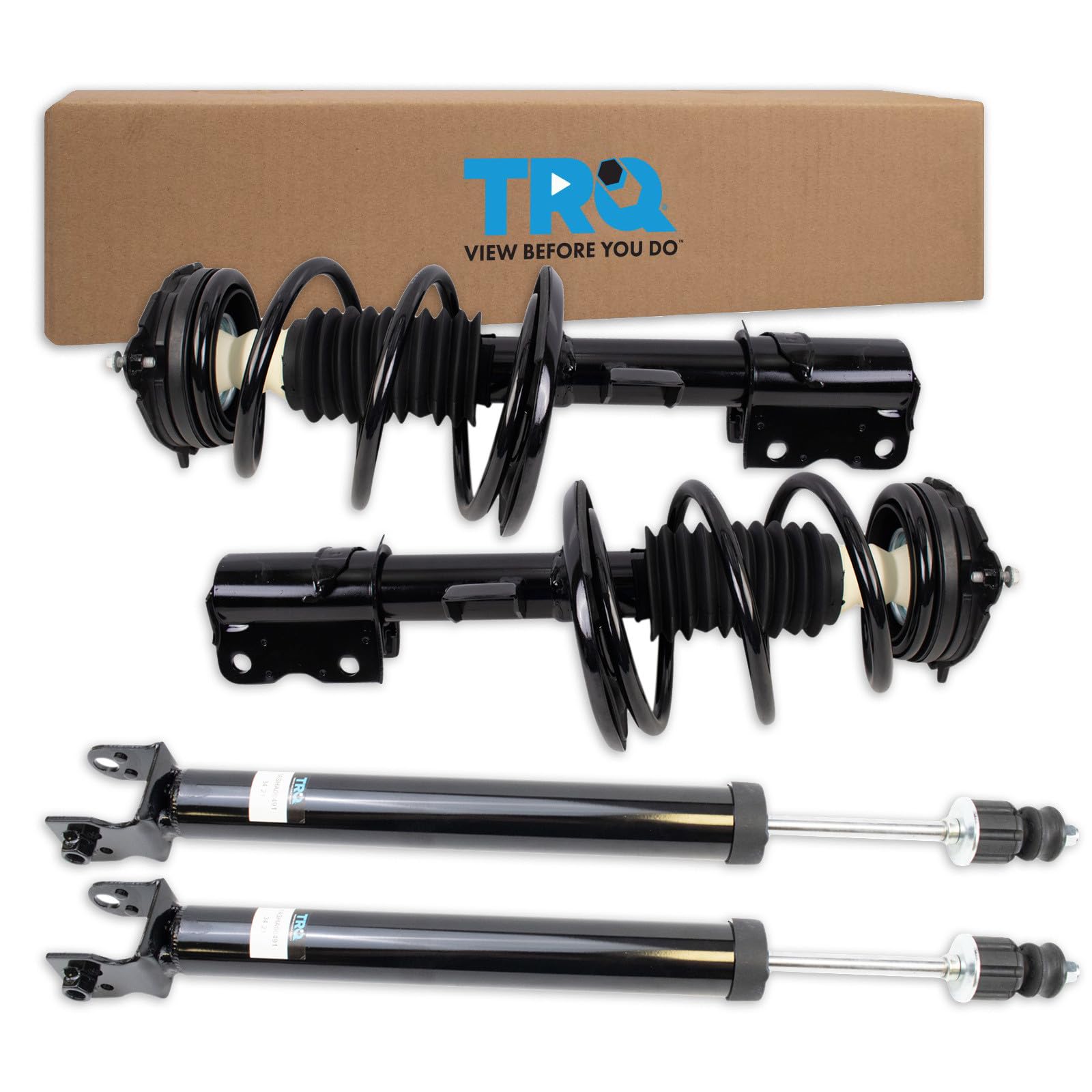 TRQ Front and Rear Complete Strut Assembly &amp; Shock Absorber Kit Complete Strut &amp; Coil Spring Assembly Compatible with 2016-2020 Nissan Maxima