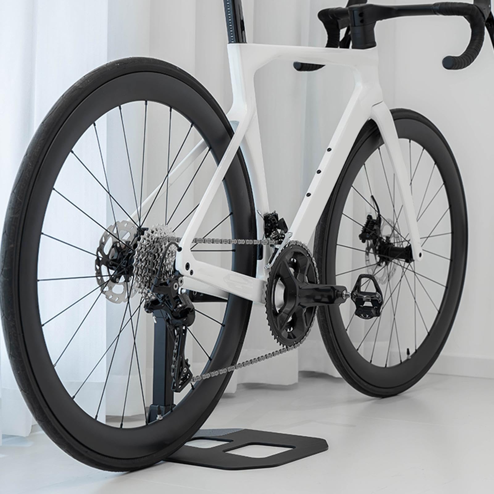 Vertical Bicycle Clipless Pedal Rack - Ground Floor Stand For Road Bike | | Stable Nylon Steel Mount | Space-Saving Display Holder | Secure Rack for Mountain Bike, Workshop, Garage, Shed Home Outdoor