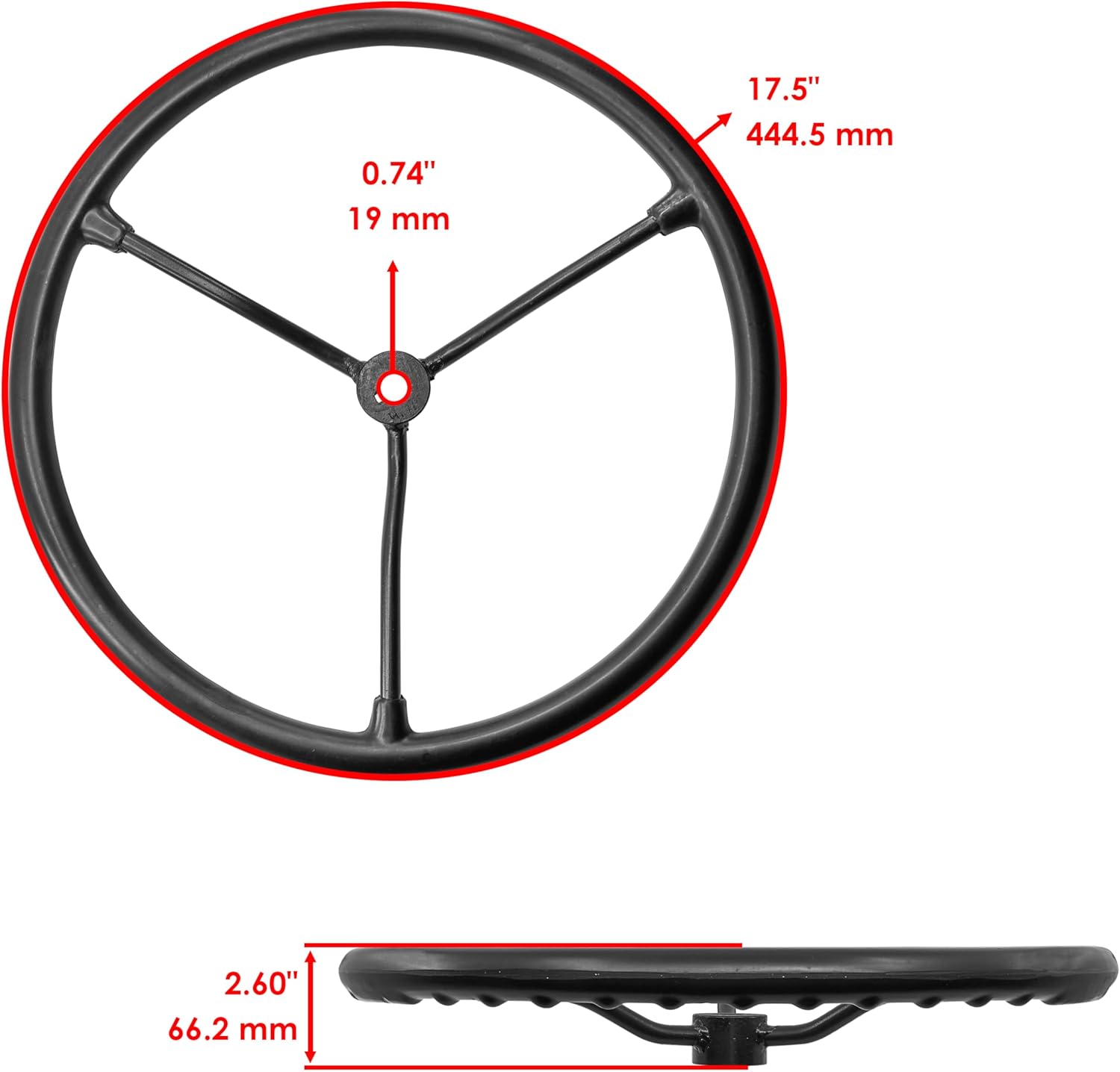Caltric Steering Wheel Compatible with Massey Ferguson 135 35 50 65 TE20 TO20 TO30 TO35